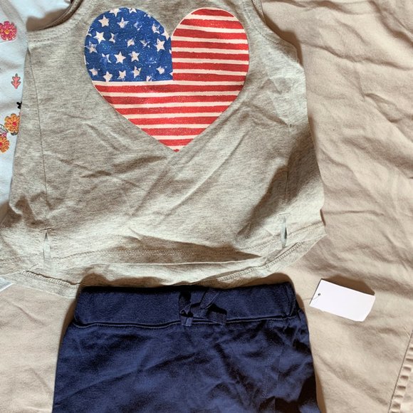 GIRLS - 5pc lot sz 18m NWT TOUGHSKINS tanks, short sleeve shirts, skort shorts - Picture 5 of 5